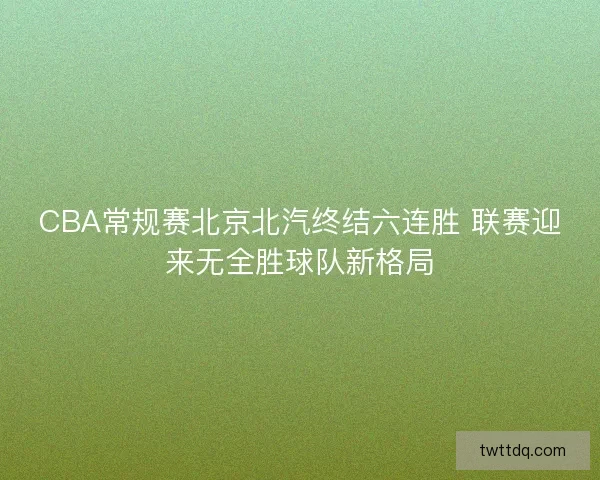 CBA常规赛北京北汽终结六连胜 联赛迎来无全胜球队新格局